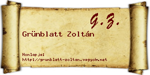 Grünblatt Zoltán névjegykártya